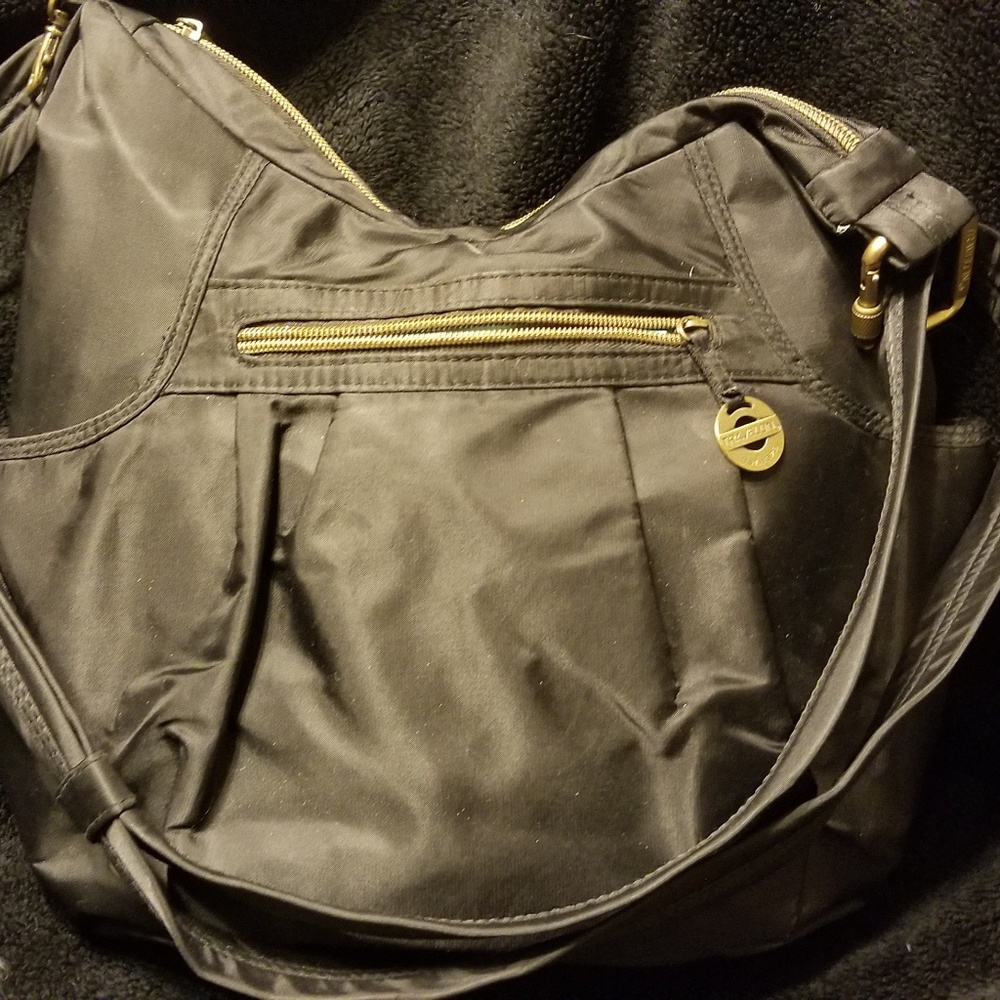 TRAVELON Black Anti-Theft Hobo Bag